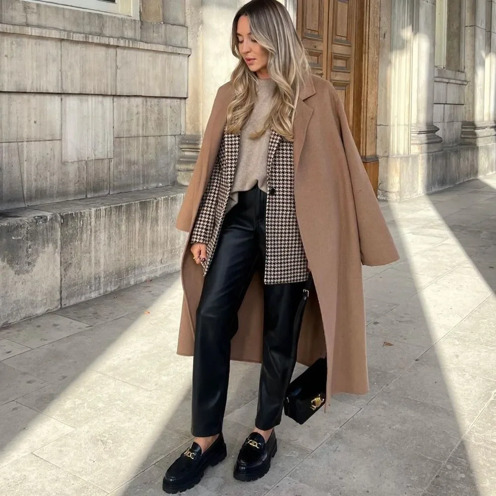 Mango Wool Blend Belted Coat Bloggers Fav New - Picture 3 of 16